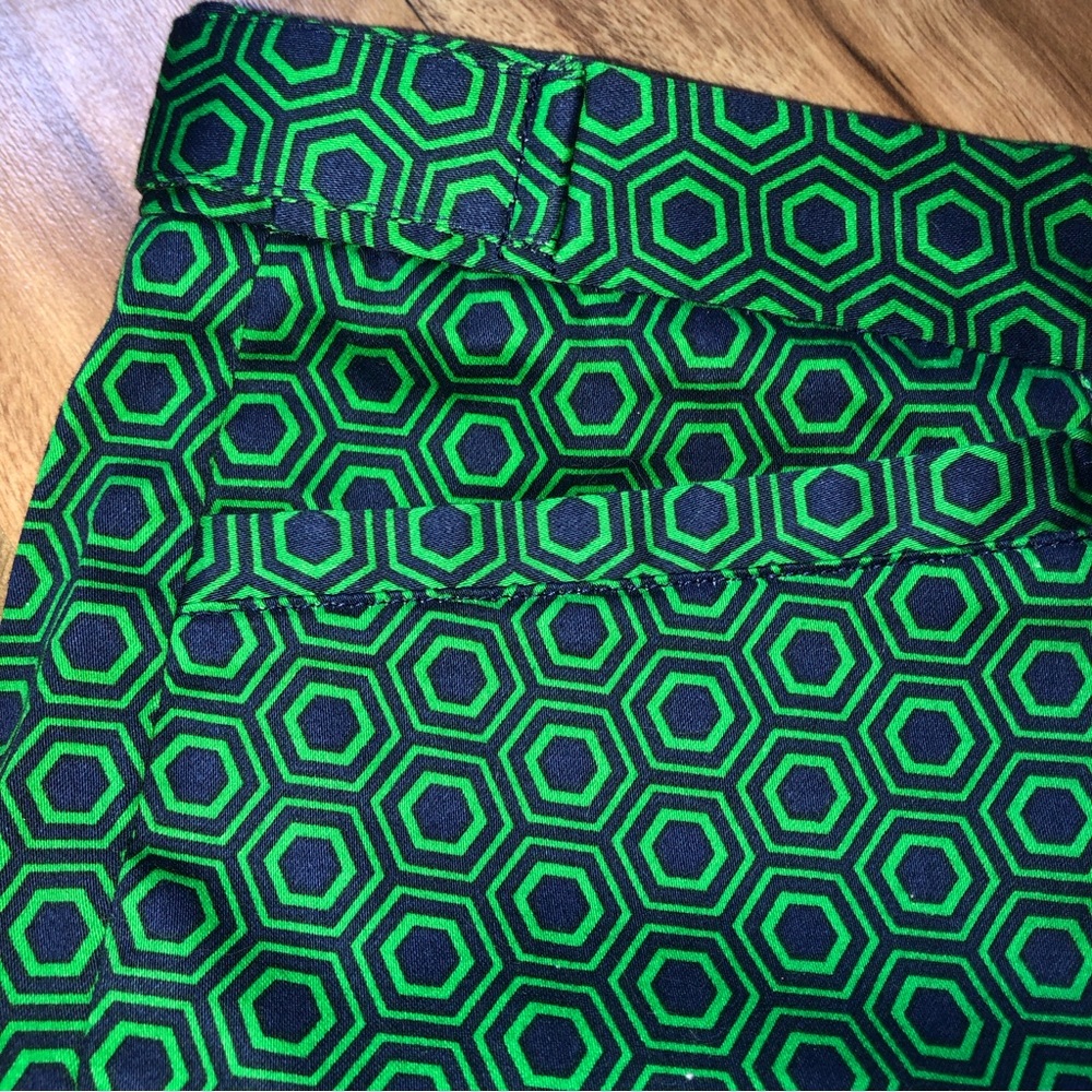 Flat front golf shorts Laundry size 10 green/blue preppy - Picture 2 of 9